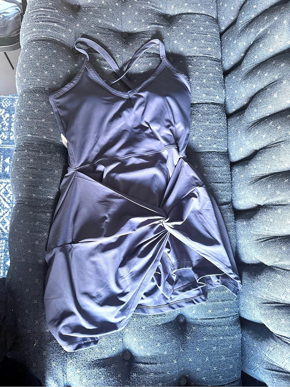 Ruched Mini Dress/skort in navy Like New